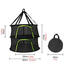 Folding Rack Herbs Drying Net 2 Layers Mesh Dryer Bag