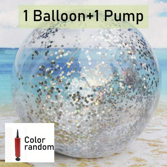 Inflatable Ocean Ball with Air Pump Flashing Toy Beach Ball