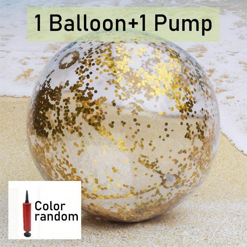 Inflatable Ocean Ball with Air Pump Flashing Toy Beach Ball