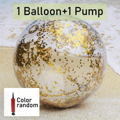 Inflatable Ocean Ball with Air Pump Flashing Toy Beach Ball