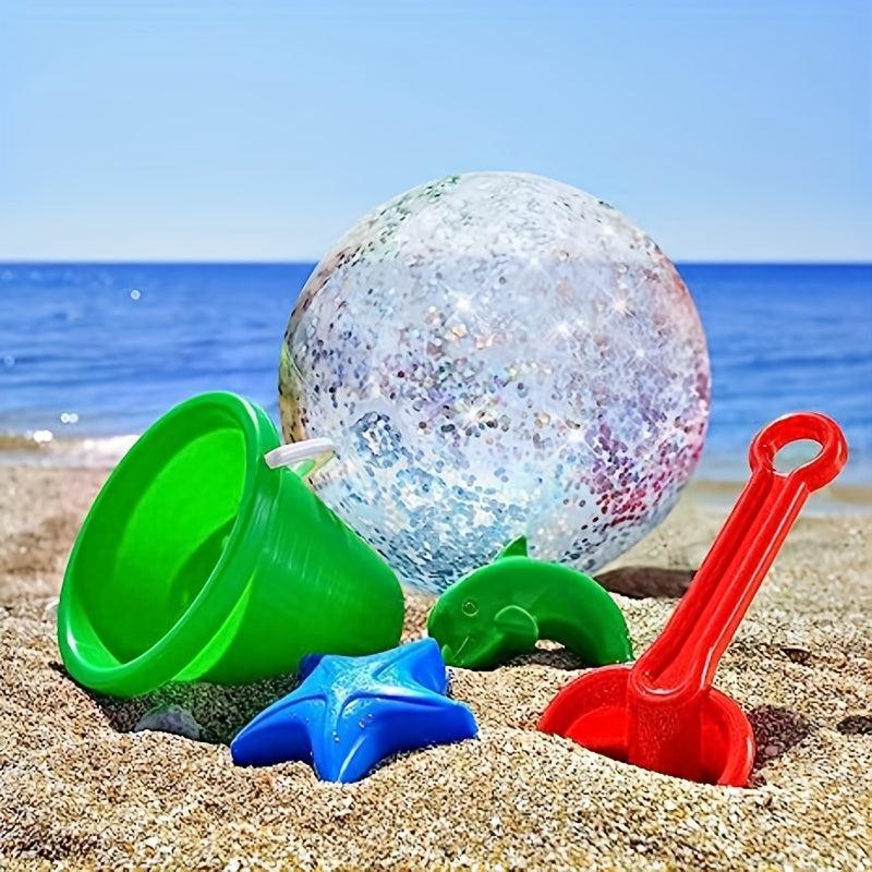 Inflatable Ocean Ball with Air Pump Flashing Toy Beach Ball