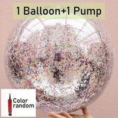 Inflatable Ocean Ball with Air Pump Flashing Toy Beach Ball