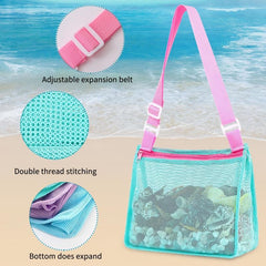 Kids' Colorful Mesh Beach Shell Bags - Ideal for Shell Collecting