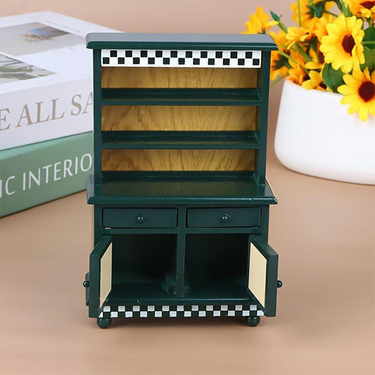 1/12 Dollhouse Mini Wooden Sideboard Storage Cabinet
