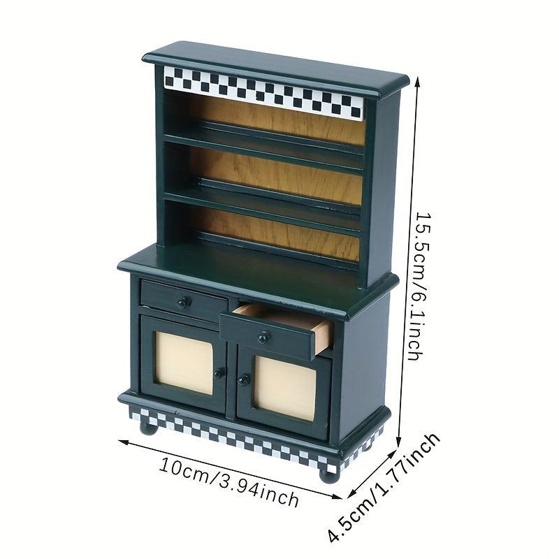 1/12 Dollhouse Mini Wooden Sideboard Storage Cabinet