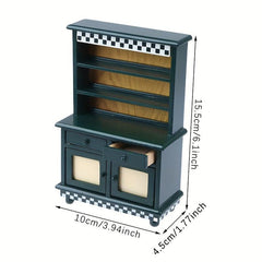 1/12 Dollhouse Mini Wooden Sideboard Storage Cabinet
