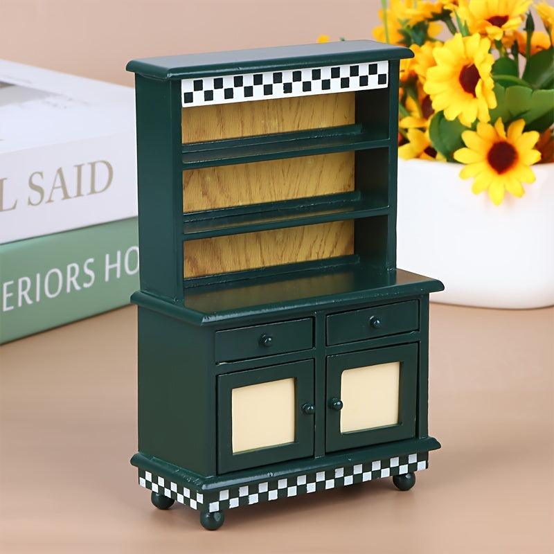 1/12 Dollhouse Mini Wooden Sideboard Storage Cabinet
