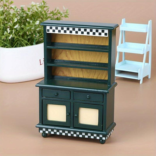 1/12 Dollhouse Mini Wooden Sideboard Storage Cabinet