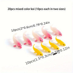 20pcs Simulation Koi Mini Small Carp Goldfish
