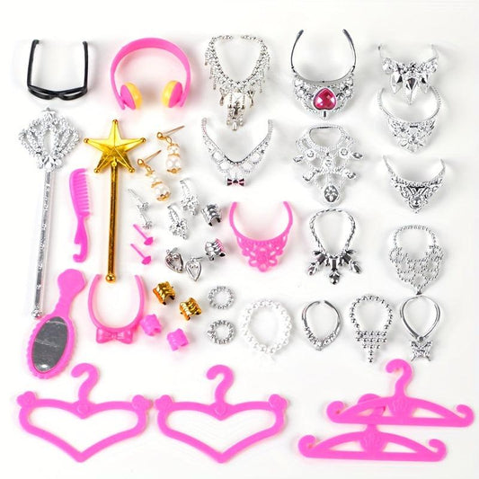 30pcs Doll Accessories Set Glasses Headphones Necklaces Bracelets Rings