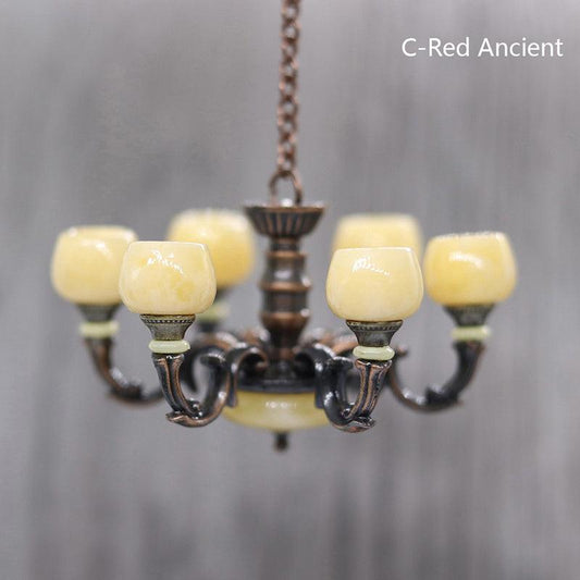1/12 Dollhouse Lamp Chandelier Light Furniture Model Decor Toy