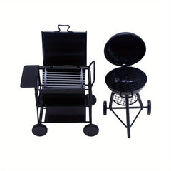 Mini Iron Outdoor BBQ Grill for Doll House Decorations
