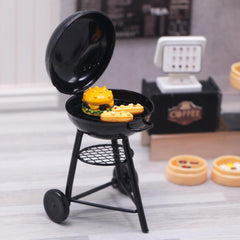 Mini Iron Outdoor BBQ Grill for Doll House Decorations