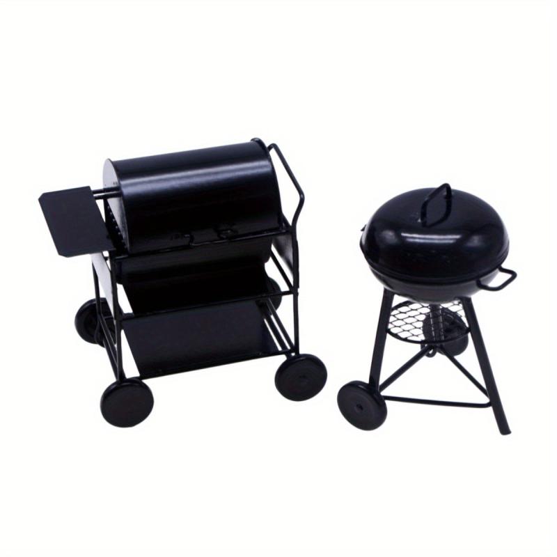 Mini Iron Outdoor BBQ Grill for Doll House Decorations