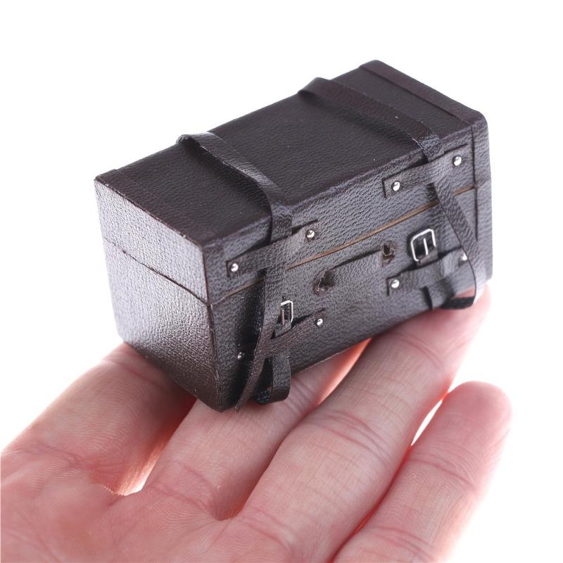 1:12 Dollhouse Brown Vintage Luggage Suitcase Mini Accessory
