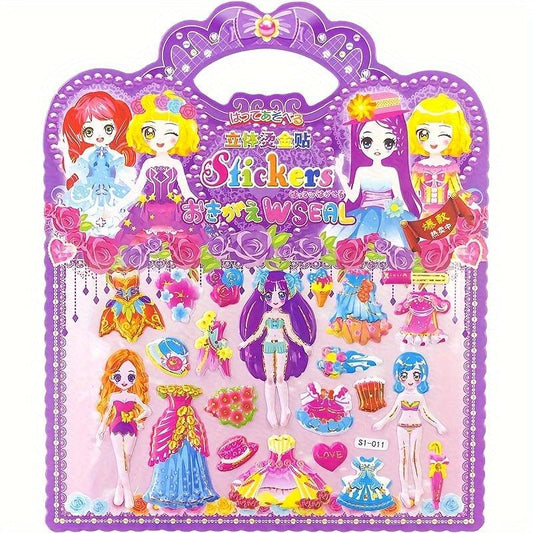 3D Doll Decoration Stickers Reusable Bubble Stickers Holiday Patterns