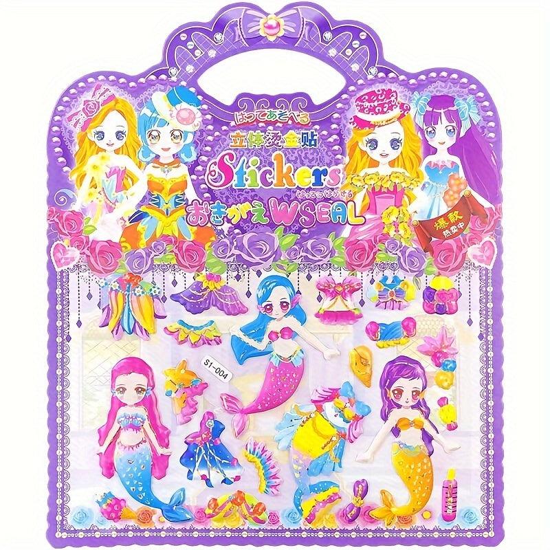 3D Doll Decoration Stickers Reusable Bubble Stickers Holiday Patterns