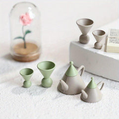 1:12 Scale Dollhouse Teapot Tea Cup Set Kitchen Decor Toy Christmas Gift