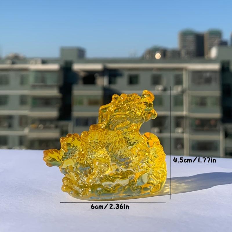 Zodiac Dragon Yellow Crystal Dragon Ornament
