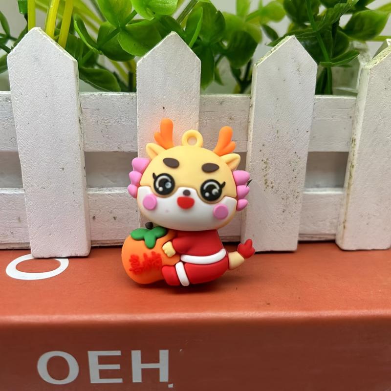8pcs Year Dragon Keychain Bag Pendant Dragon Year Gift Toy