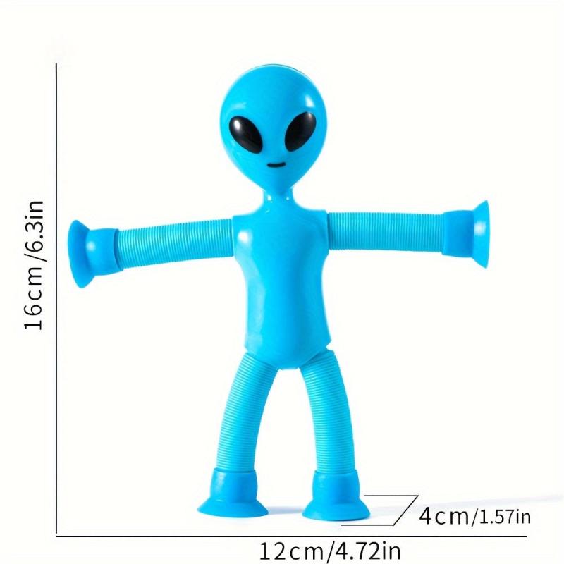Kids Alien Suction Cup Toys Decompression Telescopic Deformation