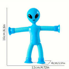 Kids Alien Suction Cup Toys Decompression Telescopic Deformation