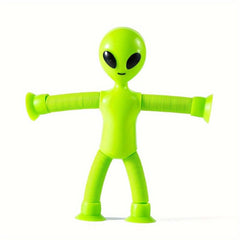 Kids Alien Suction Cup Toys Decompression Telescopic Deformation