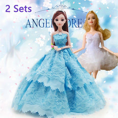 2pcs Lace Princess Party Dress Doll Clothes