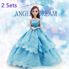 2pcs Lace Princess Party Dress Doll Clothes