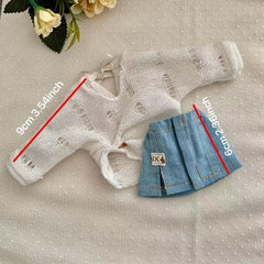 6pcs Hollow Knit Sweater Denim Skirt BJD Clothes