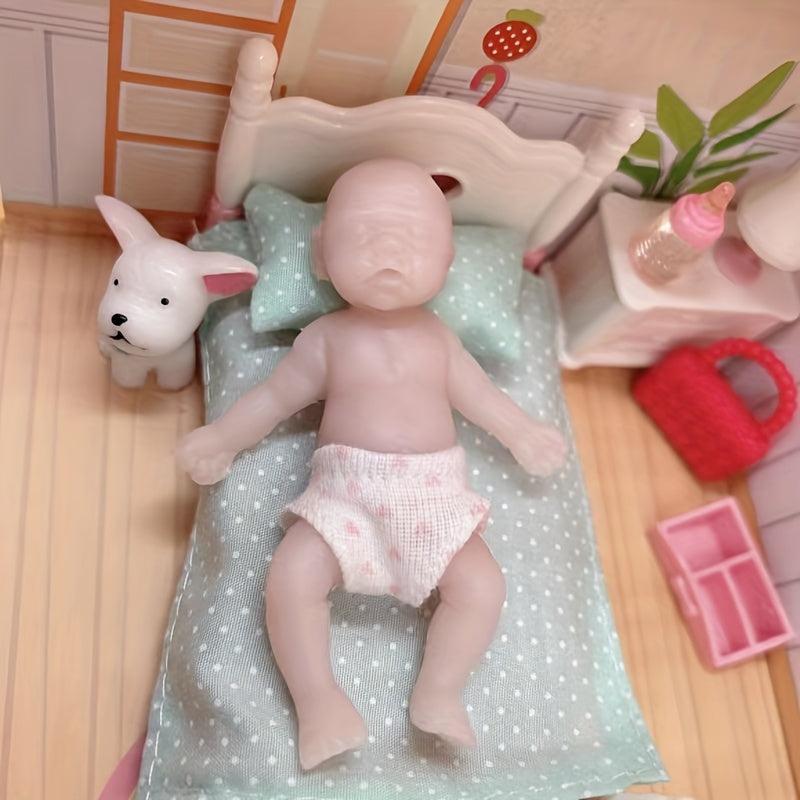 Mini Reborn Doll Solid Silicone Doll Plain Body Doll Makeup Film