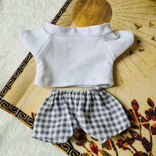 7 9 Inch Doll Plush Toy Figure T-shirt & Short Clothes Doll Accessories