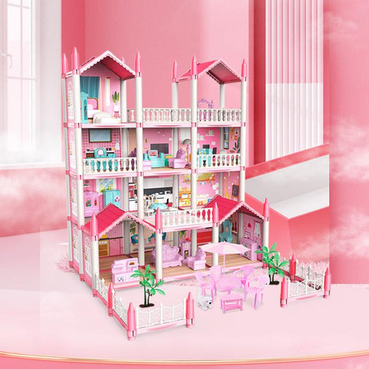 14 Room Princess Castle Dollhouse DIY Pretend Play House Toy