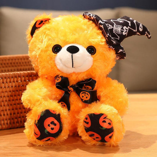 Halloween Plush Bear Stuffed Animal Doll Soft Bear Wear Hat Toys