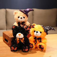 Halloween Plush Bear Stuffed Animal Doll Soft Bear Wear Hat Toys