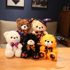Halloween Plush Bear Stuffed Animal Doll Soft Bear Wear Hat Toys