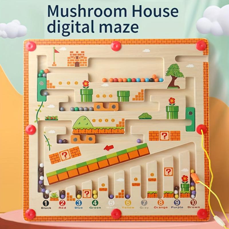 Wooden Magnetic Mushroom House Puzzle