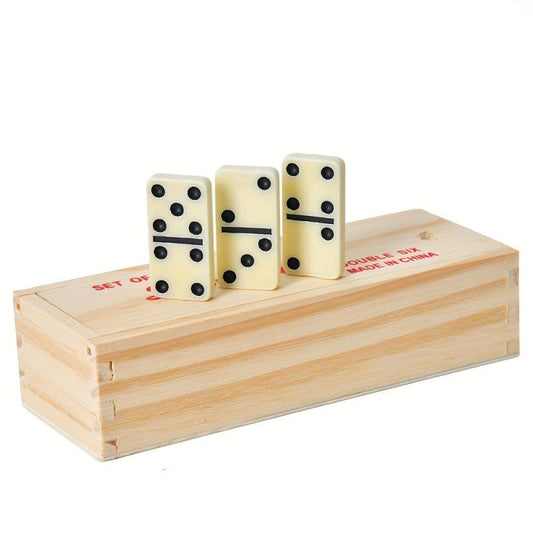 Double Nine Domino Classic Board Game Set Wooden Box Family Game Domino Toy