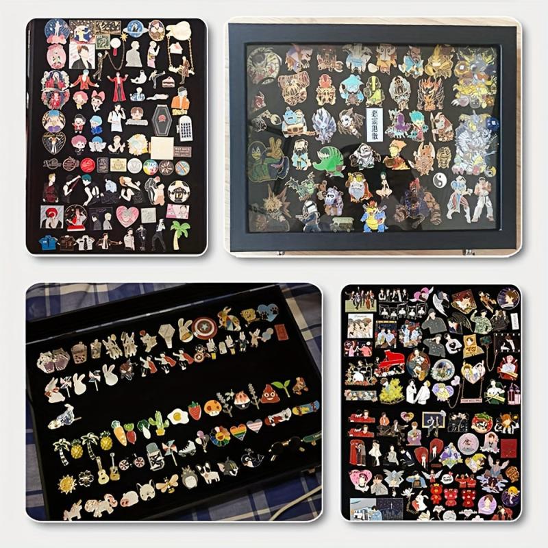 Large Pin Display Case 13.8x9.5 Inch Dustproof PU Display Frame