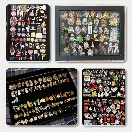 Large Pin Display Case 13.8x9.5 Inch Dustproof PU Display Frame