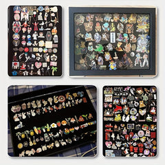 Large Pin Display Case 13.8x9.5 Inch Dustproof PU Display Frame