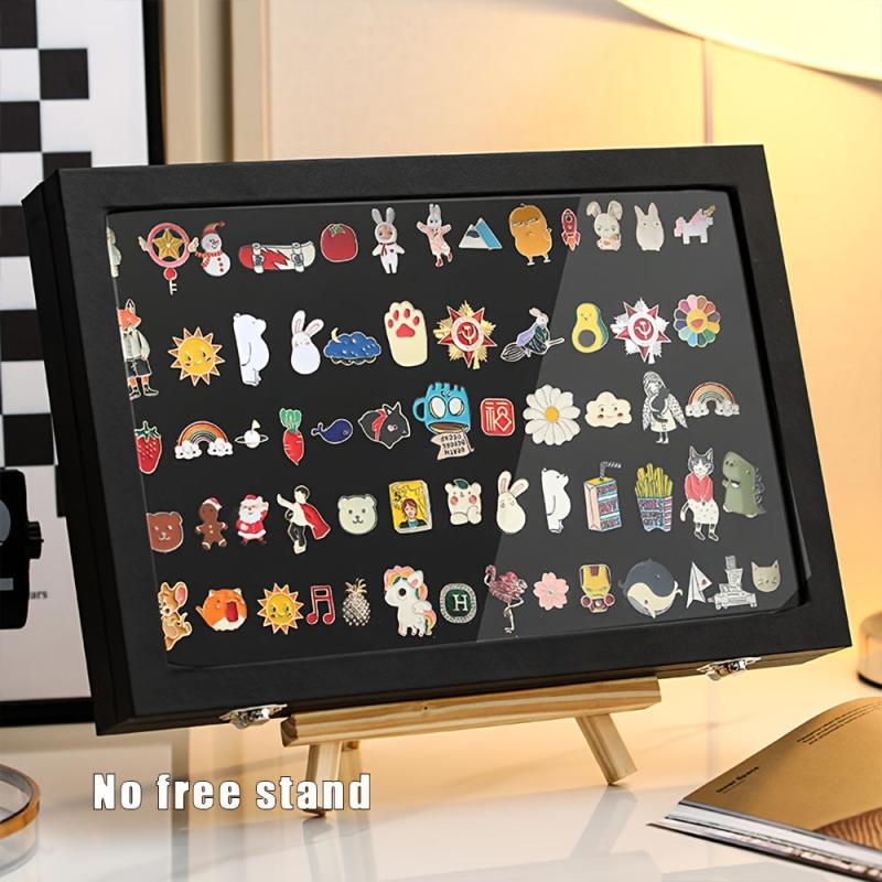 Large Pin Display Case 13.8x9.5 Inch Dustproof PU Display Frame