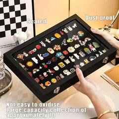 Large Pin Display Case 13.8x9.5 Inch Dustproof PU Display Frame