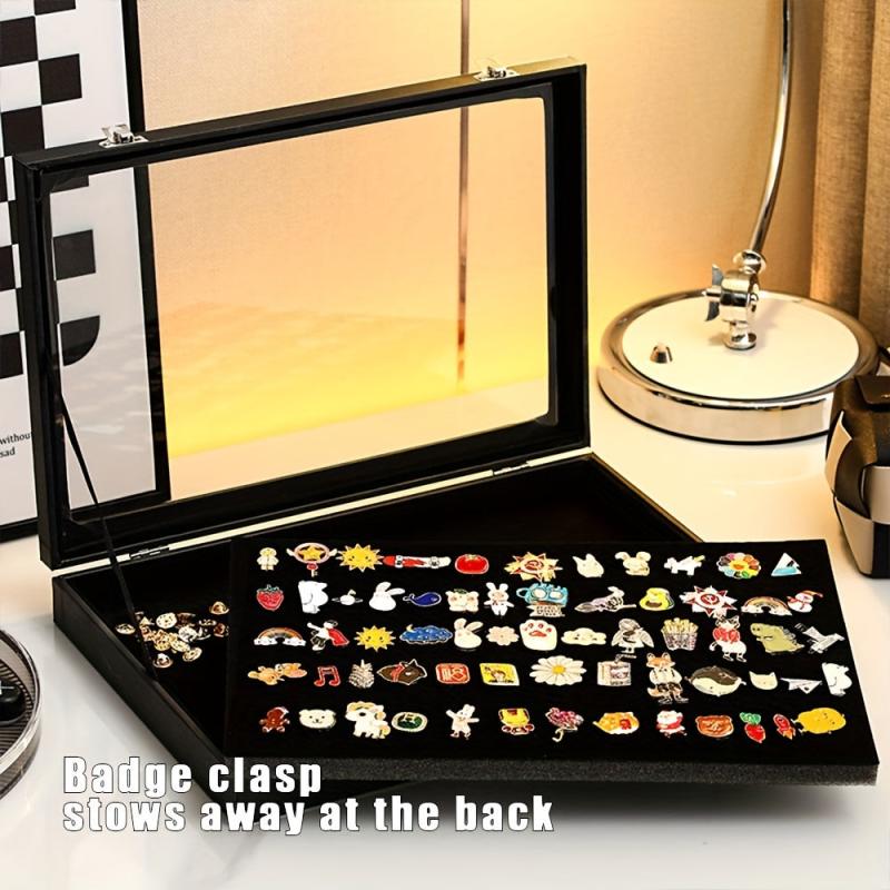Large Pin Display Case 13.8x9.5 Inch Dustproof PU Display Frame