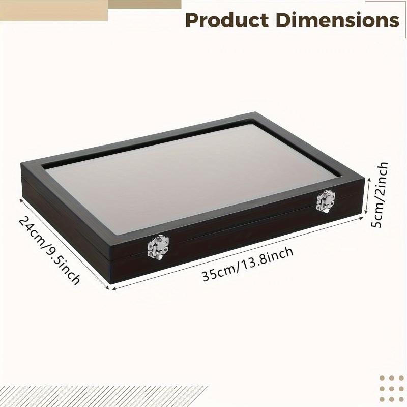 Large Pin Display Case 13.8x9.5 Inch Dustproof PU Display Frame