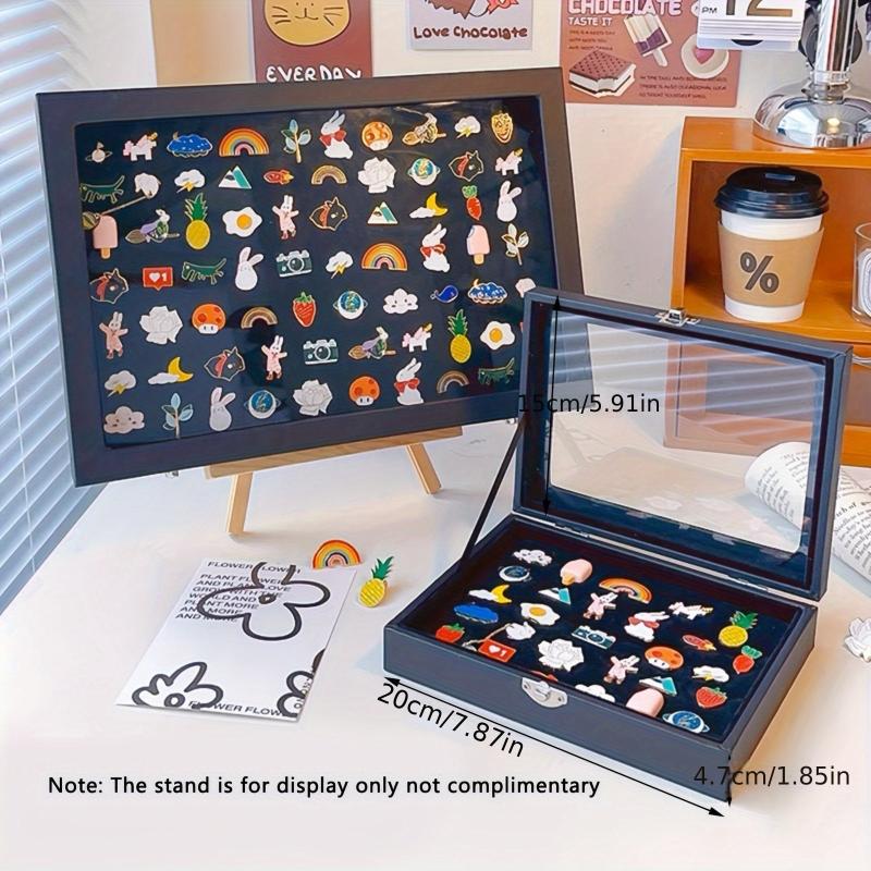 Large Pin Display Case 13.8x9.5 Inch Dustproof PU Display Frame