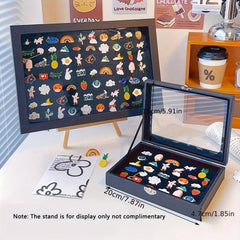 Large Pin Display Case 13.8x9.5 Inch Dustproof PU Display Frame
