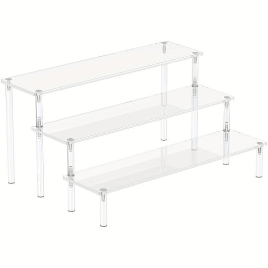 3 Tier Clear Acrylic Display Risers Perfume Organizer Stand