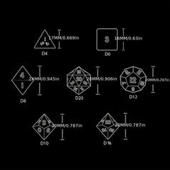 Pearlescent Polyhedral Dice Set for Table Games
