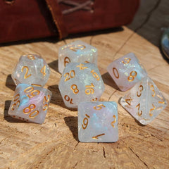 Pearlescent Polyhedral Dice Set for Table Games